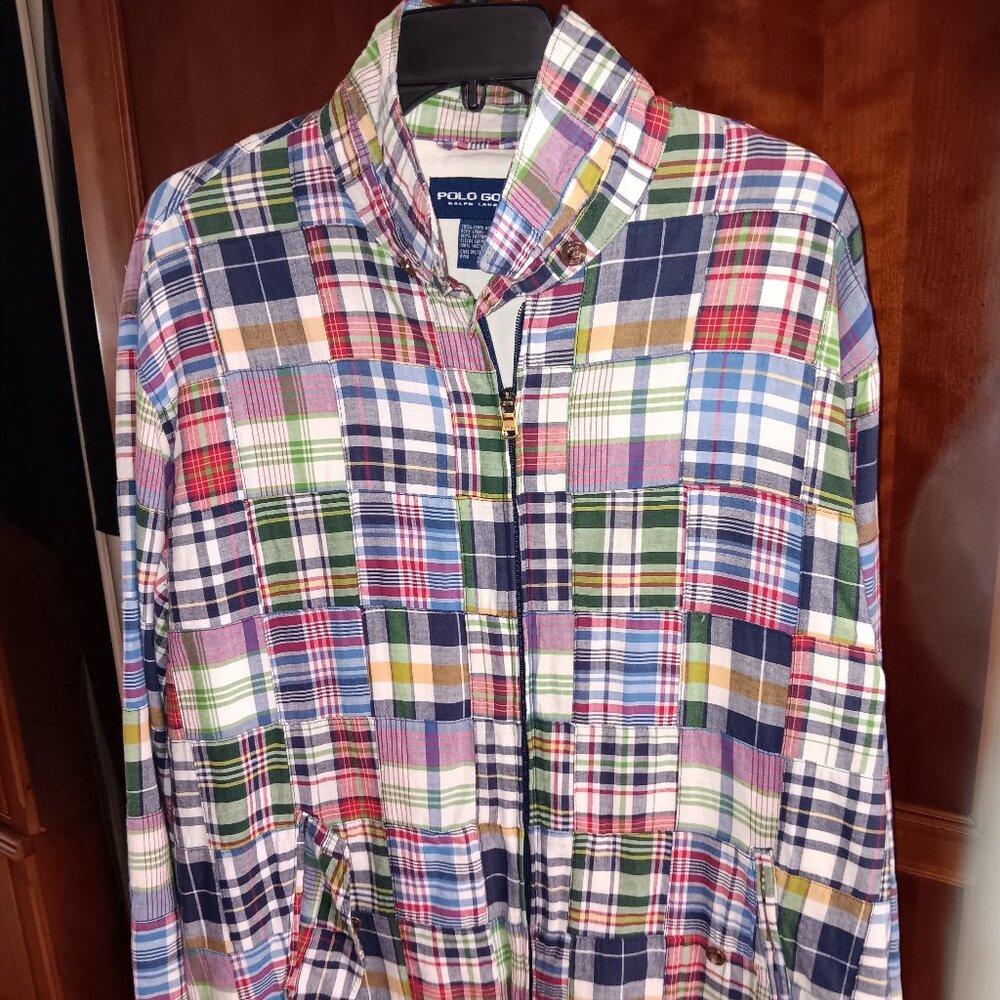 Vintage Polo Golf Jacket – 2000s Patch Print - Men's XL